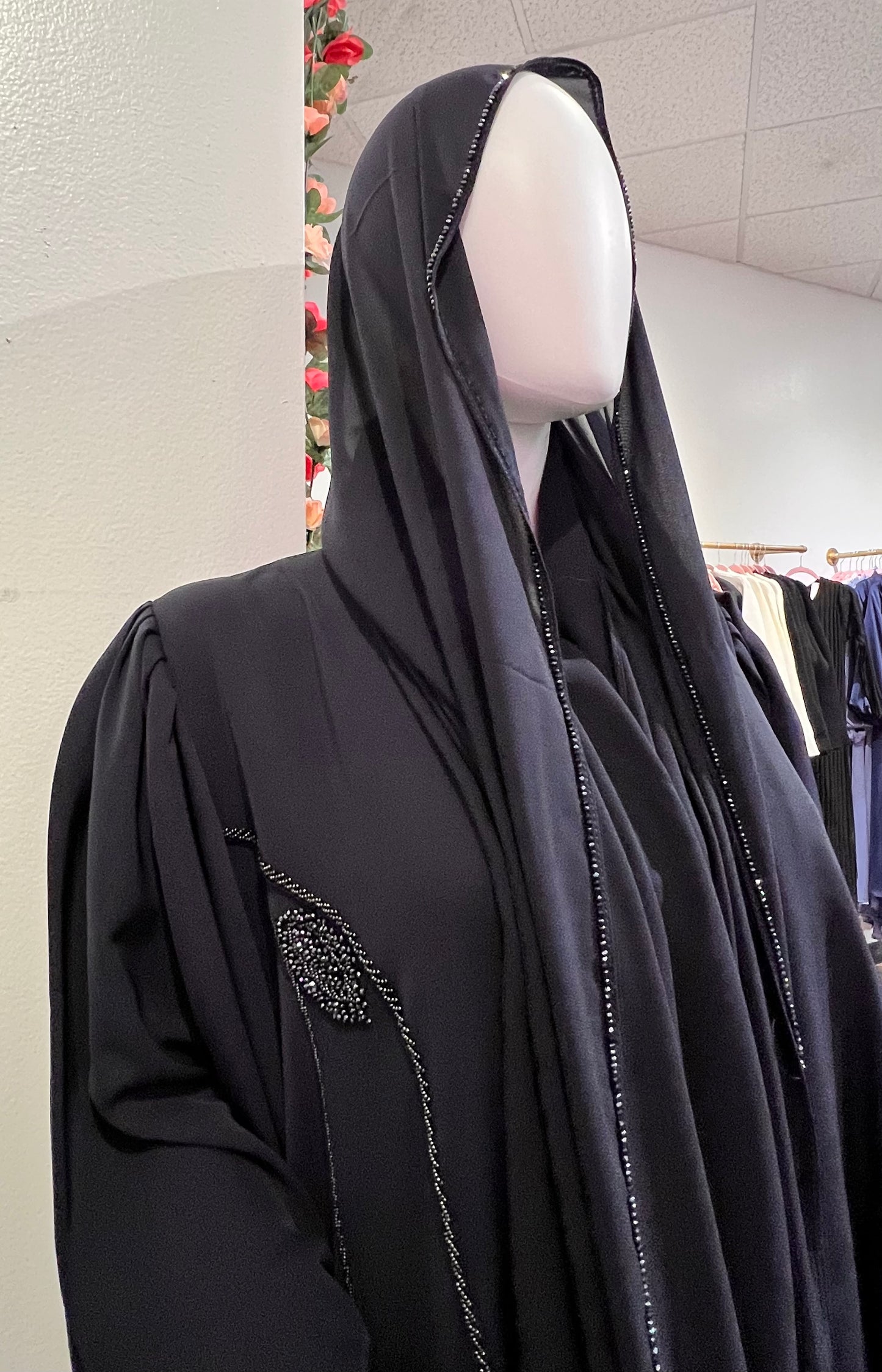 Navy premium elegant Abaya