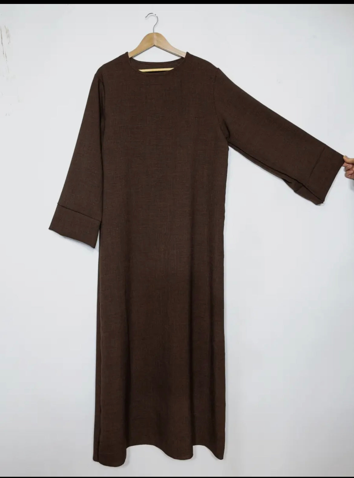 Solid color linen plain Abaya
