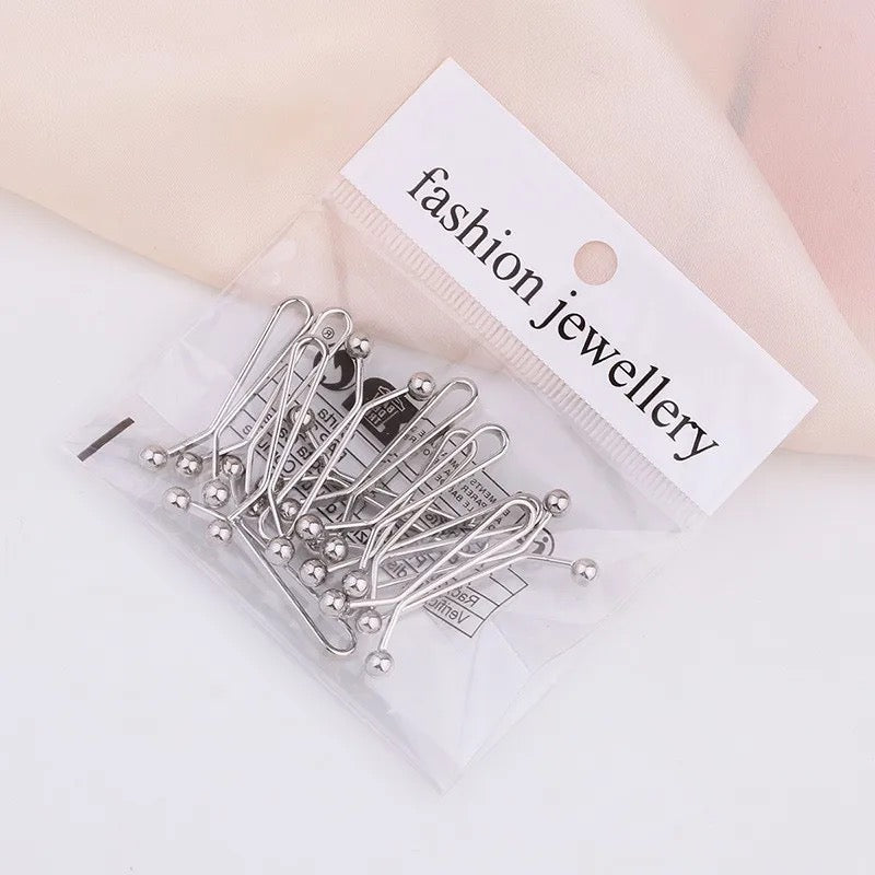 Buckle Brooch Clip Hijab Pins 12Pcs
