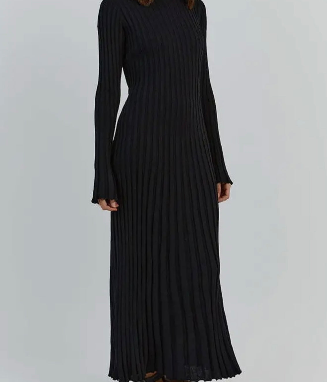 Plain Ribbed knit dress