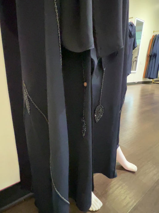 Navy premium elegant Abaya